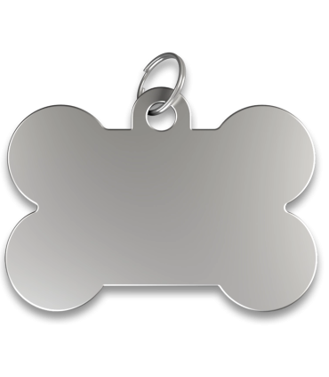 Chapa para perro con forma de hueso