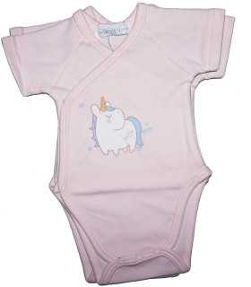 Body rosa unicornio para bebe 100% algodón