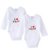 Body blanco unisex I love papa&mama 100% algodón
