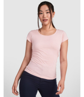 Camiseta de algodón con escote pronunciado y corte ajustado