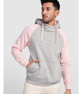 Sudadera Bicolor Unisex Capucha Cuello Cruzado Ojales Metálicos
