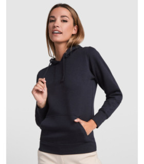 Sudadera con capucha bicolor entallada de mujer
