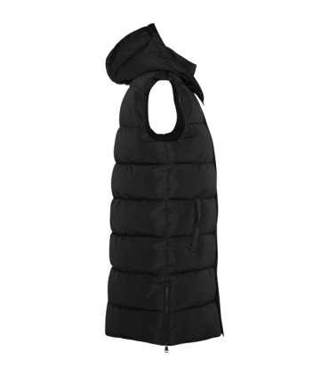 Chaleco acolchado mujer capucha extraíble cierre frontal