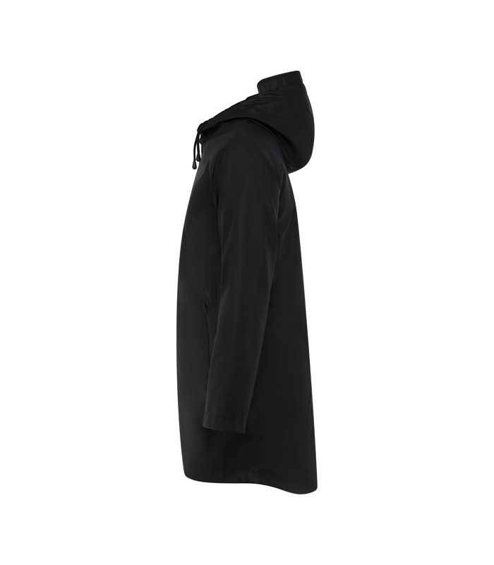 Chubasquero impermeable con capucha fija y detalles a contraste Chubasquero impermeable con capucha fija y detalles a contraste