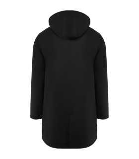 Chubasquero impermeable con capucha fija y detalles a contraste Chubasquero impermeable con capucha fija y detalles a contraste