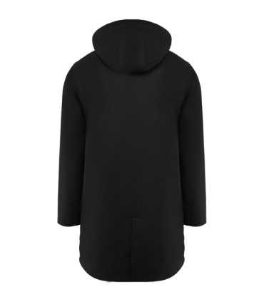 Chubasquero impermeable con capucha fija y detalles a contraste
