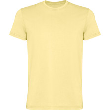 Camiseta hombre algodón peinado efecto lavado amarillo sweet lavado frontal