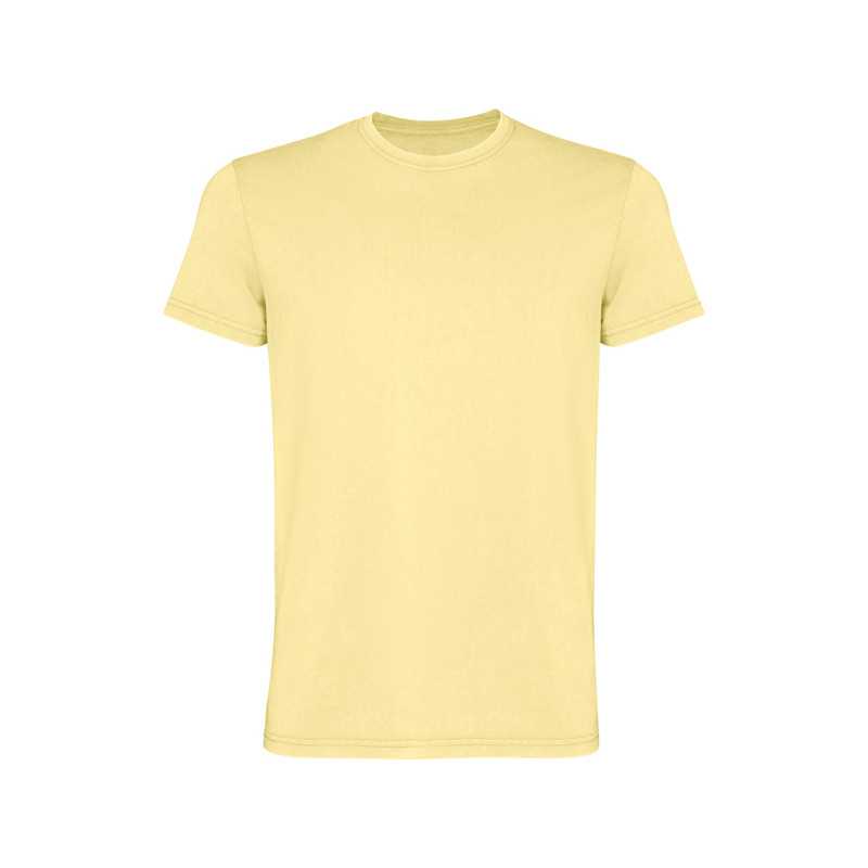 Camiseta hombre algodón peinado efecto lavado amarillo sweet lavado frontal