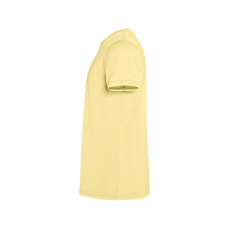 Camiseta hombre algodón peinado efecto lavado amarillo sweet lavado lateral derecho