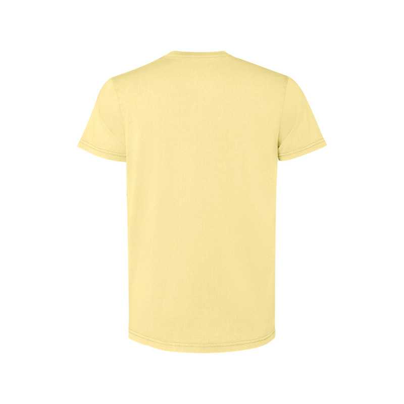 Camiseta hombre algodón peinado efecto lavado amarillo sweet lavado espalda