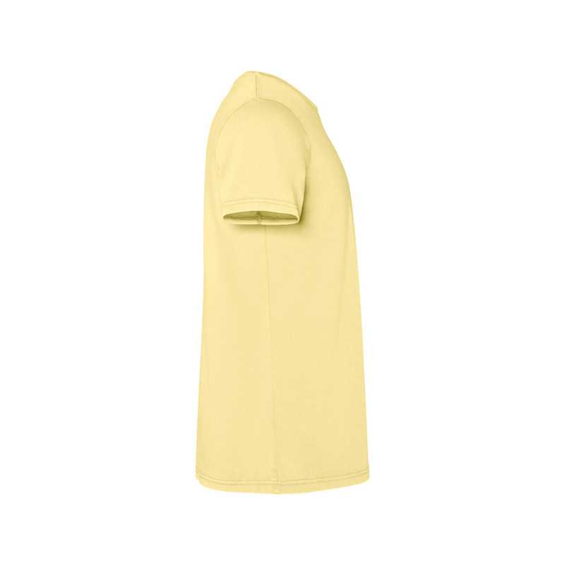 Camiseta hombre algodón peinado efecto lavado amarillo sweet lavado lateral izquierdo