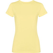 Camiseta mujer algodón peinado efecto lavado amarillo sweet lavado frontal Camiseta mujer algodón peinado efecto lavado amarillo sweet lavado frontal