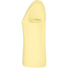 Camiseta mujer algodón peinado efecto lavado amarillo sweet lavado lateral derecho Camiseta mujer algodón peinado efecto lavado amarillo sweet lavado lateral derecho