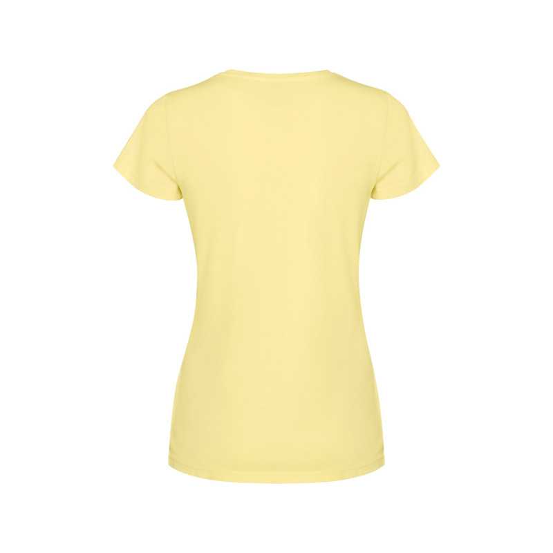Camiseta mujer algodón peinado efecto lavado amarillo sweet lavado espalda Camiseta mujer algodón peinado efecto lavado amarillo sweet lavado espalda