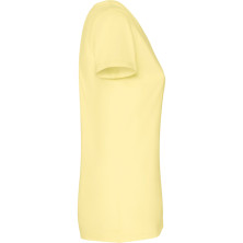 Camiseta mujer algodón peinado efecto lavado amarillo sweet lavado lateral izquierdo Camiseta mujer algodón peinado efecto lavado amarillo sweet lavado lateral izquierdo