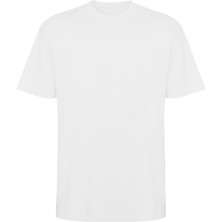 Camiseta oversize unisex algodón manga corta blanco frontal