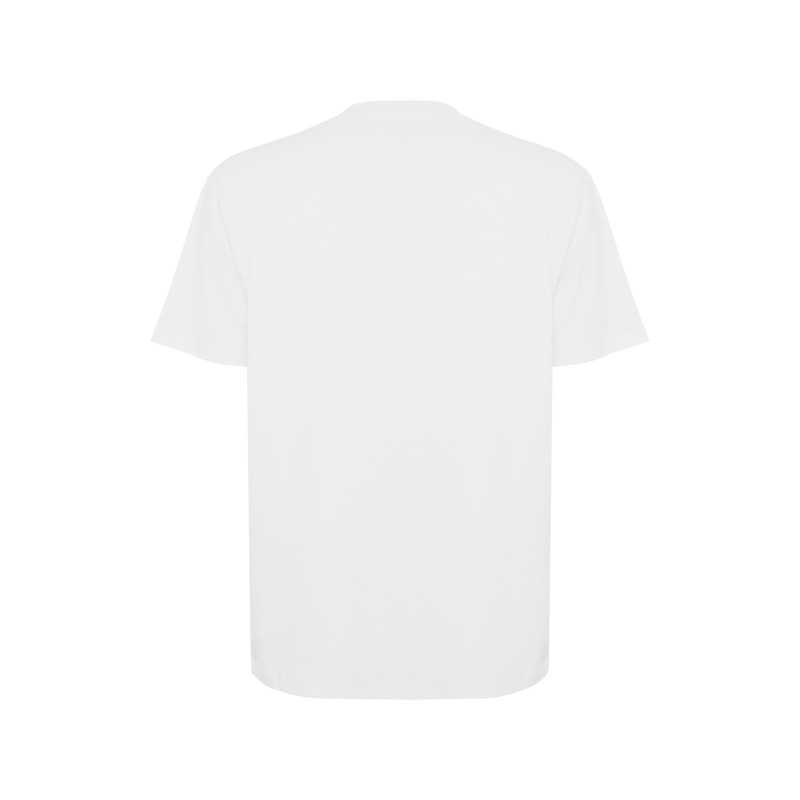 Camiseta oversize unisex algodón manga corta blanco espalda