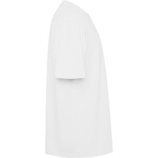 Camiseta oversize unisex algodón manga corta blanco lateral izquierdo
