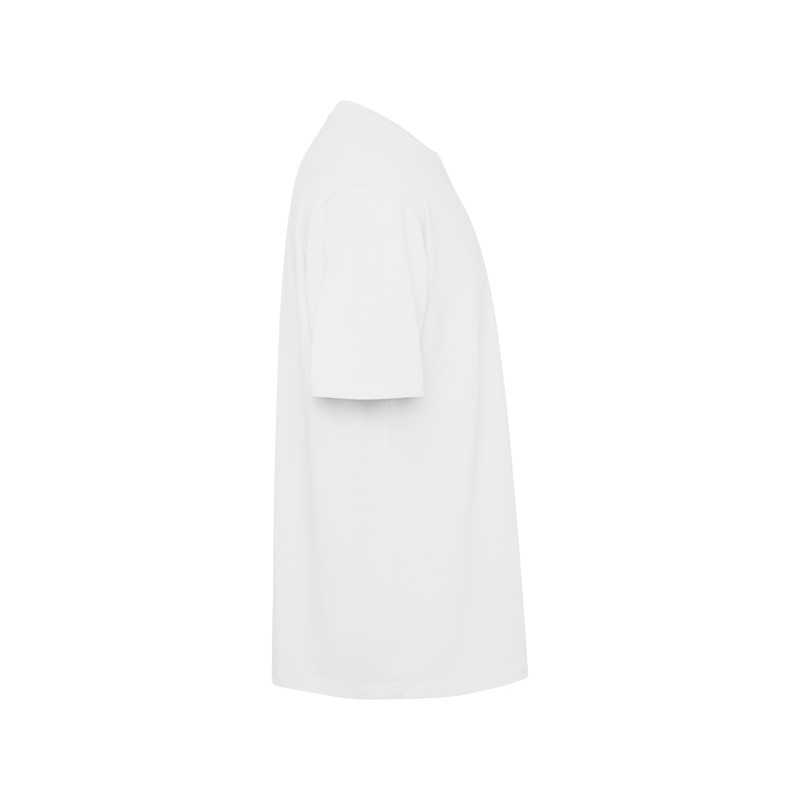 Camiseta oversize unisex algodón manga corta blanco lateral izquierdo
