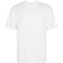 Camiseta oversize unisex algodón manga corta blanco frontal Camiseta oversize unisex algodón manga corta blanco frontal