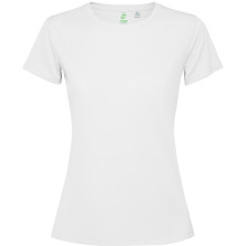 Camiseta técnica manga corta entallada transpirable Roly Estoril woman Blanco