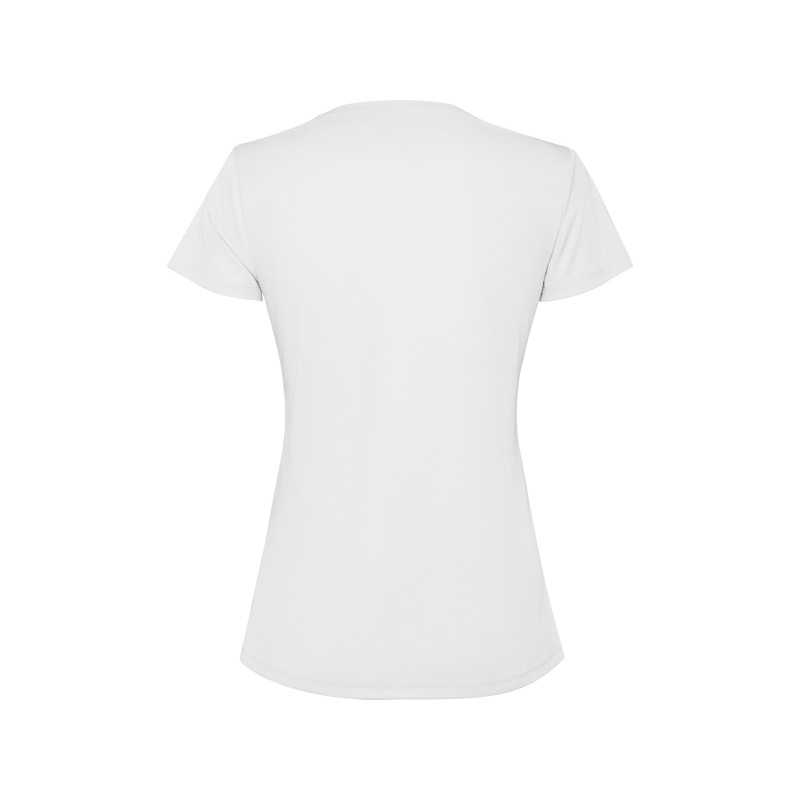 Camiseta técnica manga corta entallada transpirable Roly Estoril woman Blanco