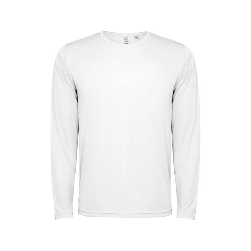 Camiseta técnica unisex poliéster reciclado blanco frontal Camiseta técnica unisex poliéster reciclado blanco frontal