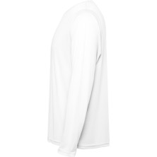 Camiseta técnica unisex poliéster reciclado blanco lateral derecho Camiseta técnica unisex poliéster reciclado blanco lateral derecho
