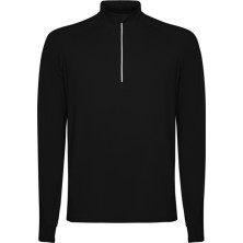 Sudadera técnica hombre poliéster reciclado negro frontal
