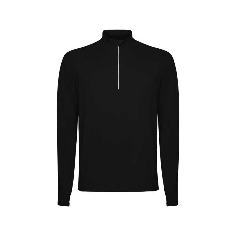 Sudadera técnica hombre poliéster reciclado negro frontal