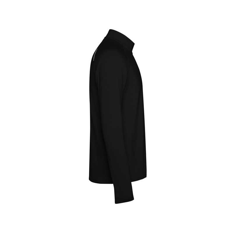 Sudadera técnica hombre poliéster reciclado negro lateral izquierdo