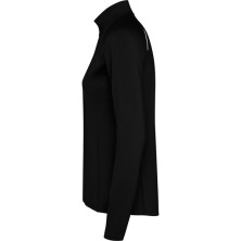 Sudadera técnica entallada mujer poliéster negro lateral derecho Sudadera técnica entallada mujer poliéster negro lateral derecho