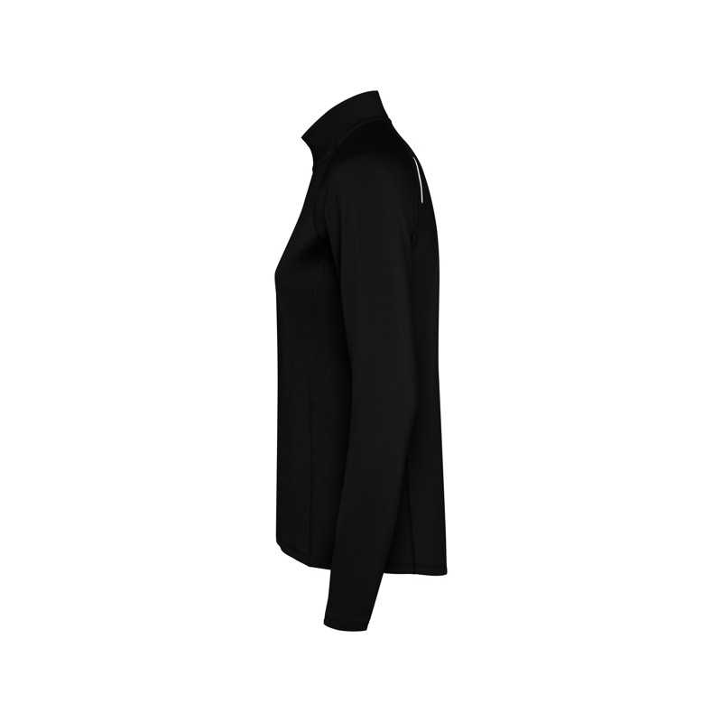 Sudadera técnica entallada mujer poliéster negro lateral derecho Sudadera técnica entallada mujer poliéster negro lateral derecho
