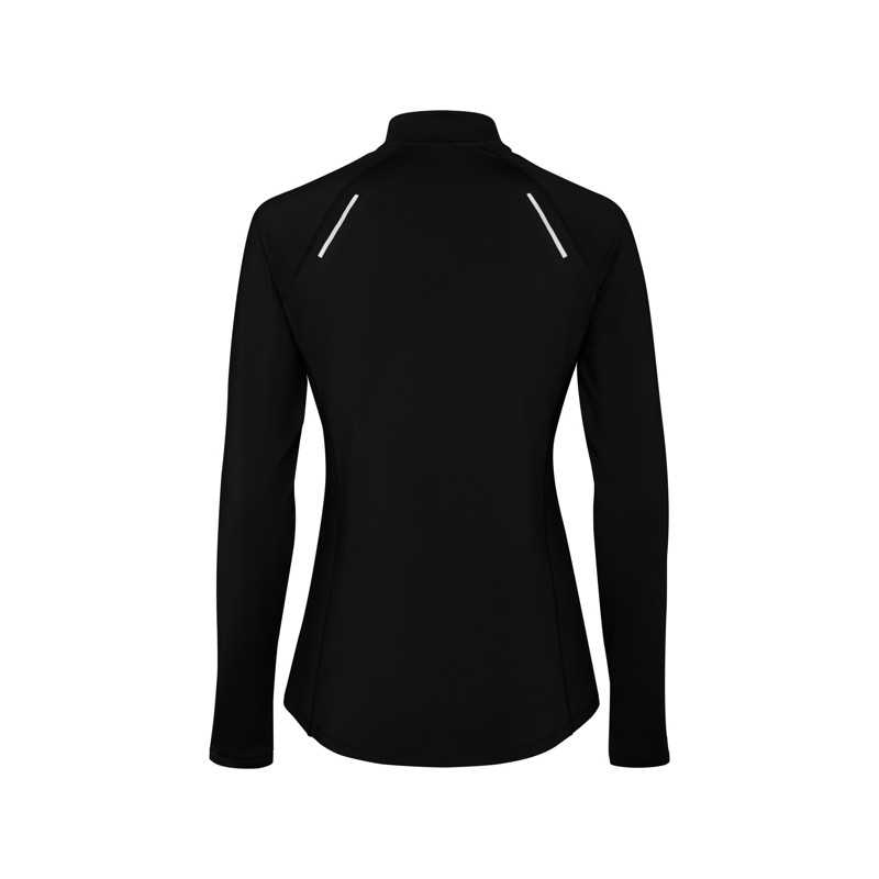 Sudadera técnica entallada mujer poliéster negro espalda Sudadera técnica entallada mujer poliéster negro espalda