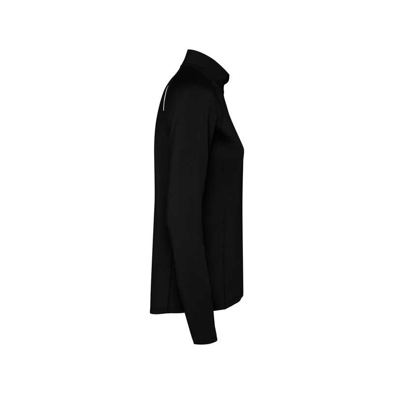 Sudadera técnica entallada mujer poliéster negro lateral izquierdo Sudadera técnica entallada mujer poliéster negro lateral izquierdo