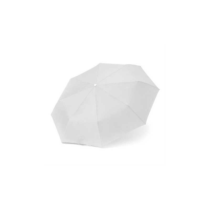 Paraguas poliéster plegable blanco frontal Paraguas poliéster plegable blanco frontal
