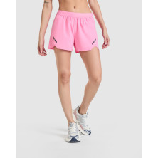 Pantalón mujer poliéster reciclado rosa seda