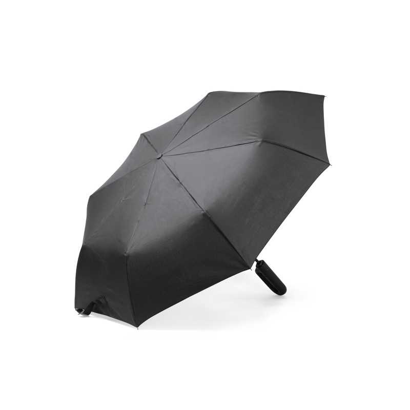 Paraguas RPET automático plegable negro detalle Paraguas RPET automático plegable negro detalle