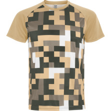 Camiseta técnica unisex poliéster arena frontal