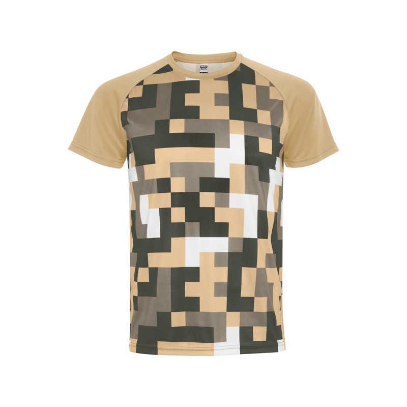 Camiseta técnica unisex poliéster arena frontal
