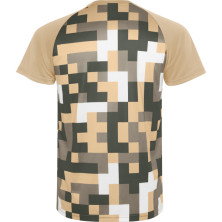 Camiseta técnica unisex poliéster arena espalda