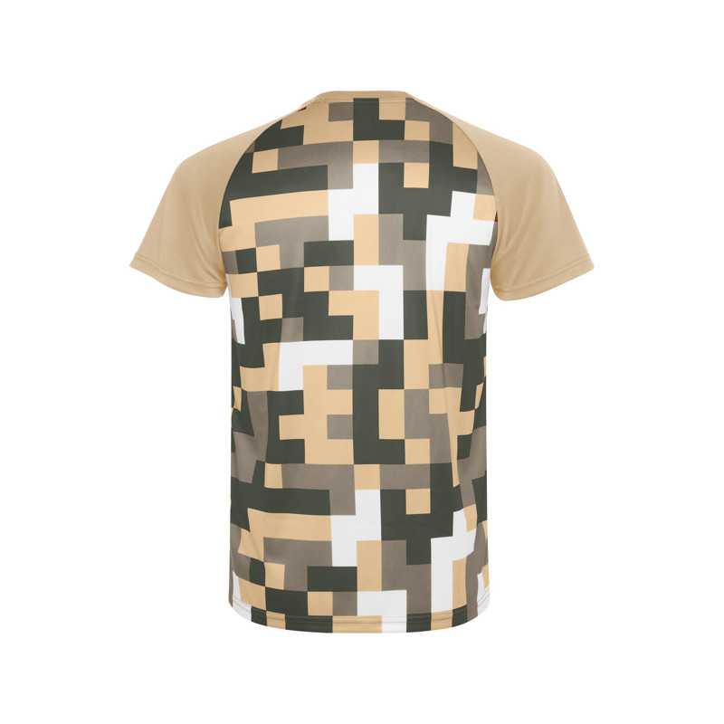 Camiseta técnica unisex poliéster arena espalda