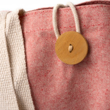 Bolsa algodón reciclado rojo detalle