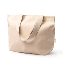 Bolsa algodón reciclado crudo detalle