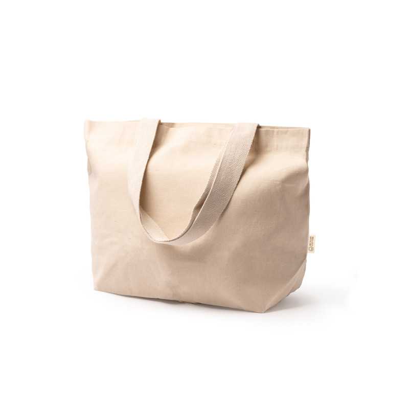 Bolsa algodón reciclado crudo detalle
