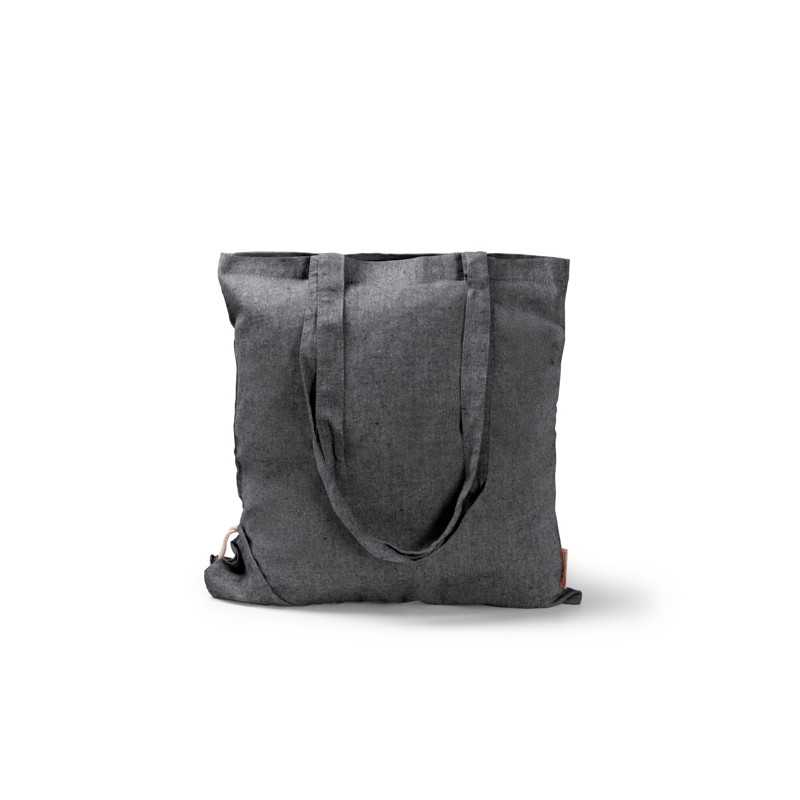 Bolsa algodón plegable reciclado negro