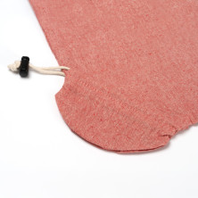 Bolsa algodón plegable reciclado rojo detalle