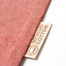 Bolsa algodón plegable reciclado rojo detalle