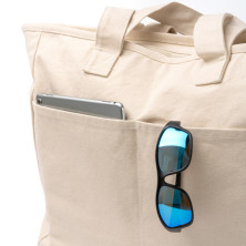 Bolsa algodón reciclado crudo detalle