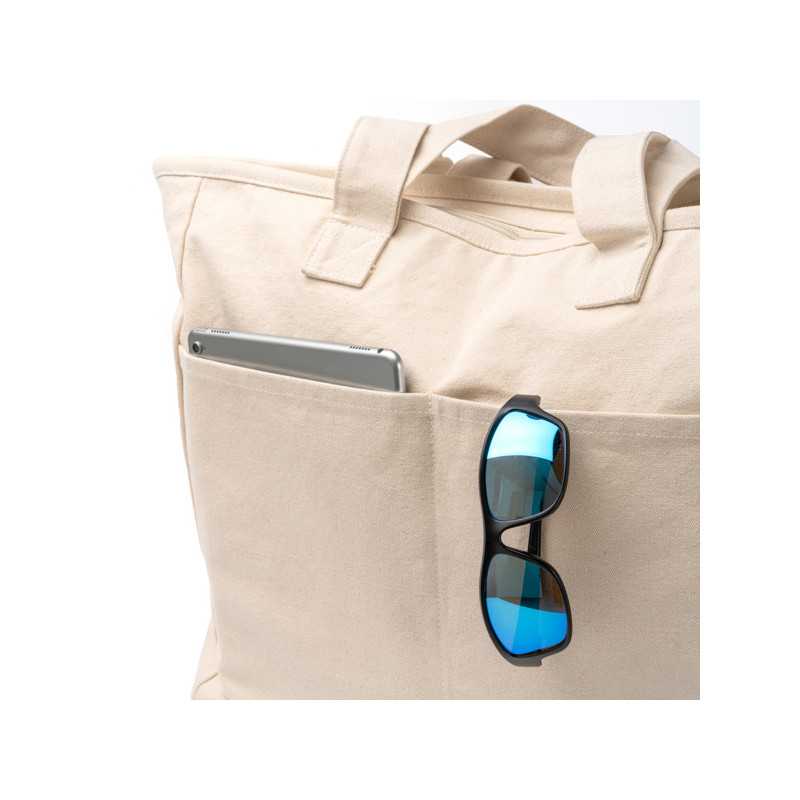 Bolsa algodón reciclado crudo detalle